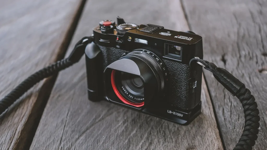 Fujifilm X100V accessories: haoge lens hood, single rope strap. etc
