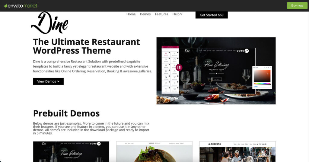 best WordPress themes for restaurant Dine