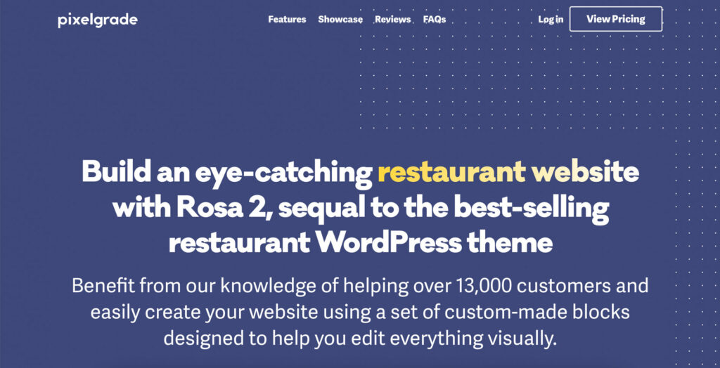 best WordPress themes for restaurant Rosa2